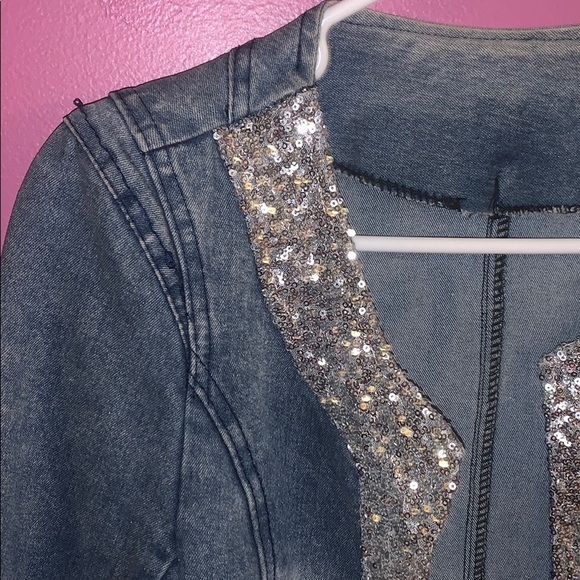 Sequined Denim Jacket - Picture 3 of 4